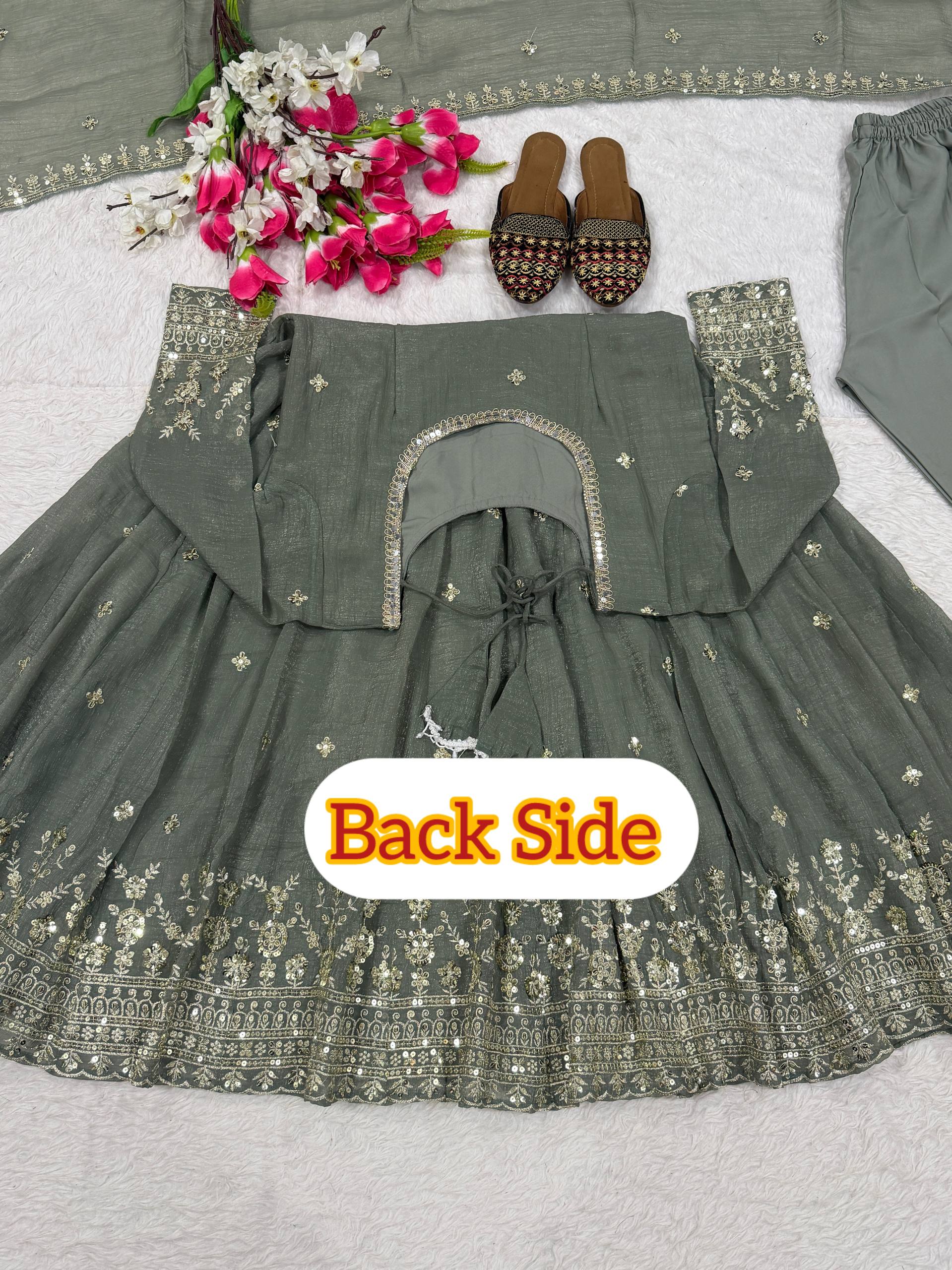 Deep Olive & Silver Heritage Couture